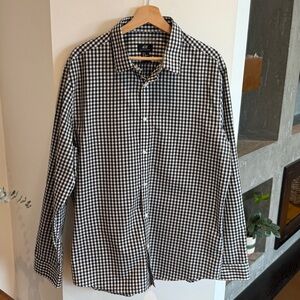 H&M Dress shirt, Black & White Checkered Men's Shirt, XL